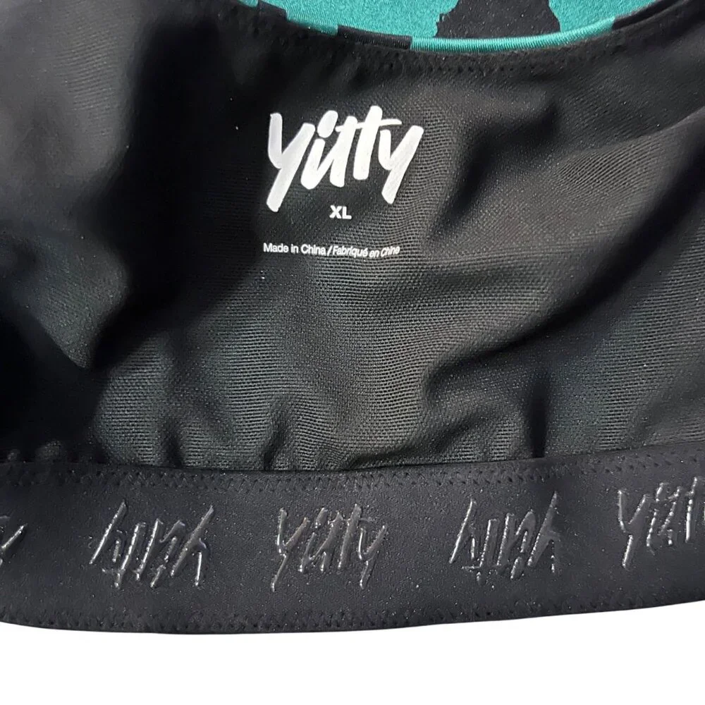Yitty Sports Bralette Womens XL New Green Black Pullover Stretch Comfort - Picture 5 of 16